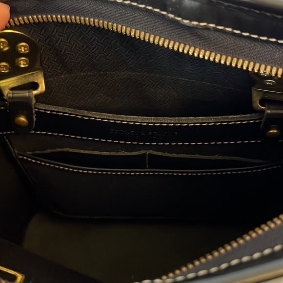 Dooney & Bourke Vintage Cabriolet Black Perforated Leather Top Zip Tote Bag - Picture 11 of 14